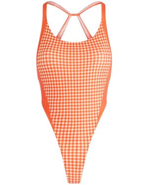 Jean Paul Gaultier Gingham Open Back Swimsuit - Orange