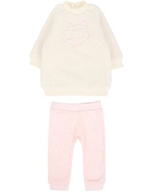 KARL LAGERFELD Faux-Shearling Dress Set - White