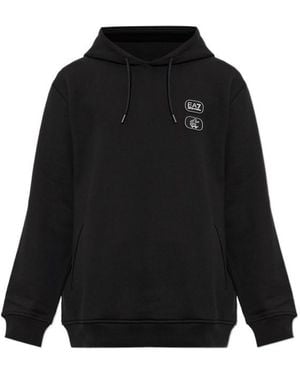 EA7 Long-Sleeve Hooded Sweatshirt - Black