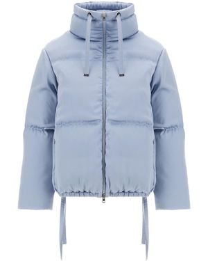 Herno High-Neck Drawstring Zip-Up Jacket - Blue