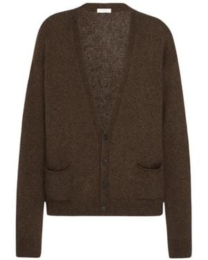 The Row V-Neck Cardigan - Brown