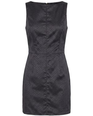 Elisabetta Franchi Taffeta Mini Dress With Fish Scale Pattern - Black