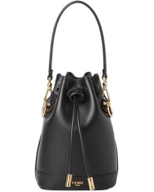 Fendi Mon Tresor Drawstring Mini Bucket Bag - Black