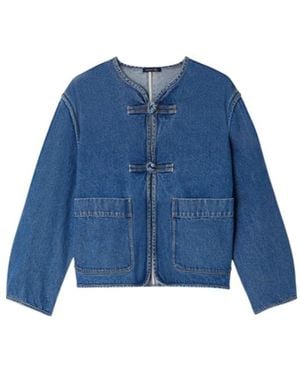 Soeur Straight Cotton Jacket - Blue