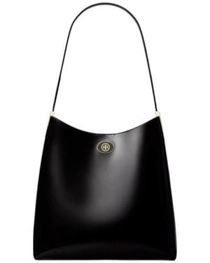 Tory Burch Robinson Spazzolato Hobo Bag - Black