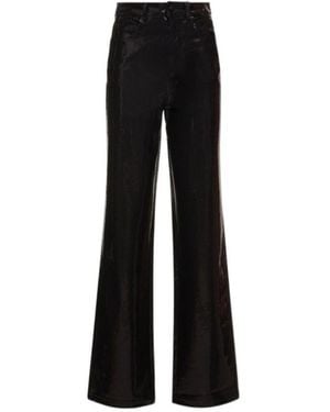 ROTATE BIRGER CHRISTENSEN Foil-Faced Straight-Leg Casual Trousers - Black