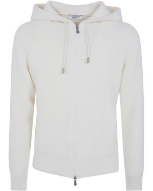 Gran Sasso Zip-Up Hoodie - White