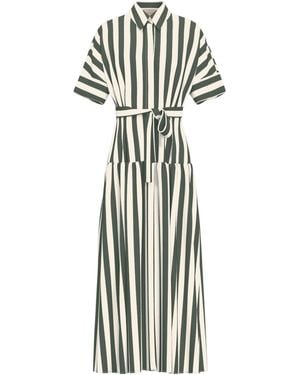 Marella Flounce Shirt Dress - White