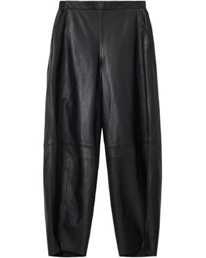 AllSaints Etta Elastic Waist Leather Trousers - Black