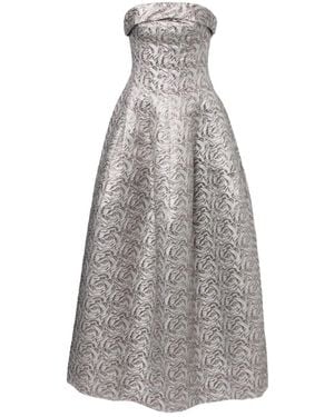 Jonathan Simkhai Metallic Strapless Dress - Gray
