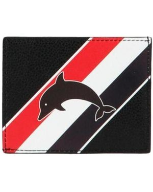 Thom Browne Classic Three-Stripe Card Bag - Red