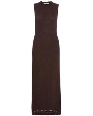 FRAME Sleeveless Knitted Maxi Dress - Brown