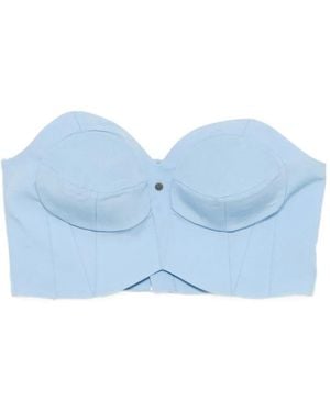 Rabanne Corset-Style Cropped Top - Blue