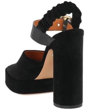 Chloé Minimal Square-Toe Velvet Sandals - Black