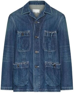 Maison Margiela Frayed Denim Jacket - Blue
