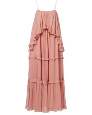 Zimmermann Luna Ruffled Tiered Maxi Dress - Pink