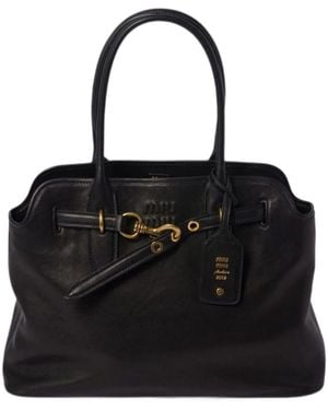 Miu Miu Logo Shoulder Bag - Black