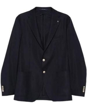 Tagliatore Long-Sleeved Suit Jacket - Blue