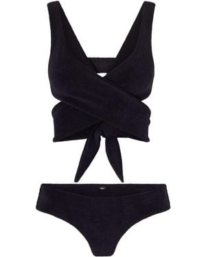 Lisa Marie Fernandez Cotton-Blend Terry Bikini - Black