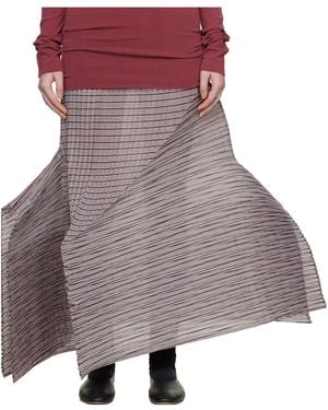 Issey Miyake Asymmetrical Hem Midi Skirt - Brown