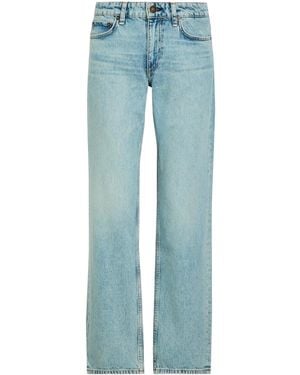 Rag & Bone Low-Rise Straight-Leg Jeans - Blue