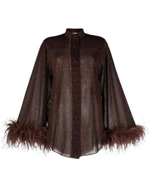 Oséree Oséree Lumière Plumage Long Shirt - Brown