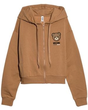 Moschino Zip-Up Hoodie - Brown