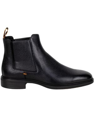 Santoni Easy Grained Leather Chelsea Boots - Black