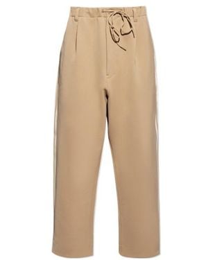 Y-3 Signature 3-Stripes Logo Drawstring Track Trousers - Natural