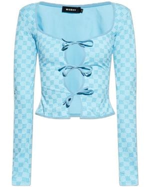MISBHV Monogram Cropped Top - Blue
