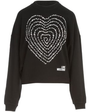 Moschino Logo-Print Cotton Sweatshirt - Black