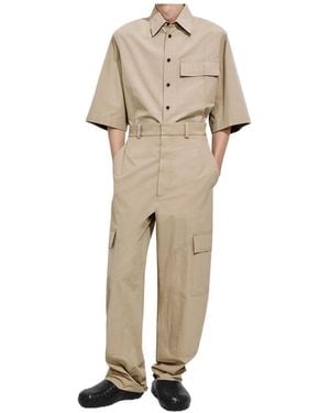 Bottega Veneta Cotton Toile Cargo Trousers - Natural