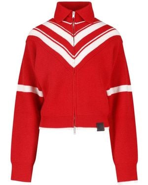 Stella McCartney High-Neck Zipped Knitted Jacket - Red