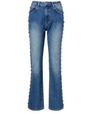 Jonathan Simkhai Amelia Studded Straight Jeans - Blue