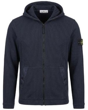 Stone Island Zip-Up Hoodie - Blue