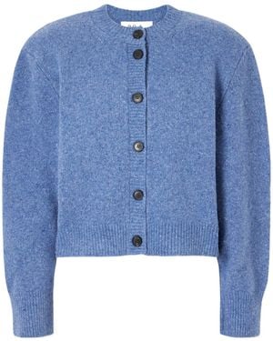 Rohe Mélange Wool-Blend Cardigan - Blue
