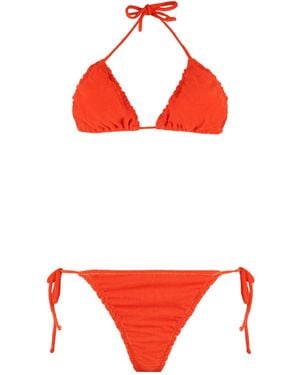 Reina Olga Concetta Frilled Bikini Set - Red