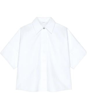 Givenchy Collared Short-Sleeve Poplin Shirt - White