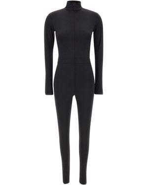 Y-3 Stand-Up Collar Long Sleeved Stretch Jumpsuit - Black