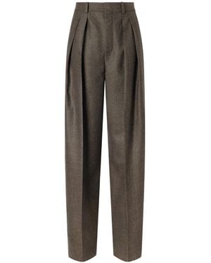 Saint Laurent Casual Trousers With Belt Loops - Brown