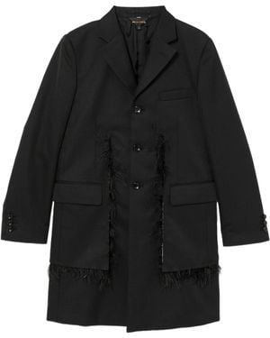 Comme des Garçons Feather-Trim Coat - Black