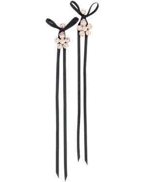 Simone Rocha Daisy Ribbon Drop Earrings - White