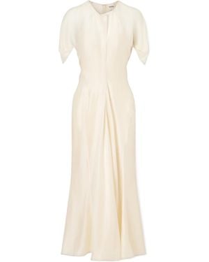 KHAITE Silk-Blend Midi Dress - White
