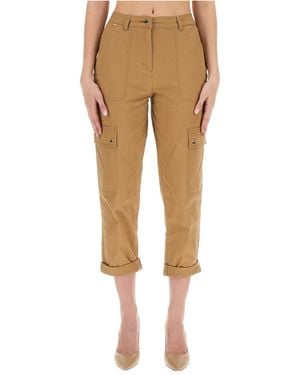 MICHAEL Michael Kors Tapered Organic Cotton Cargo Pants - Natural