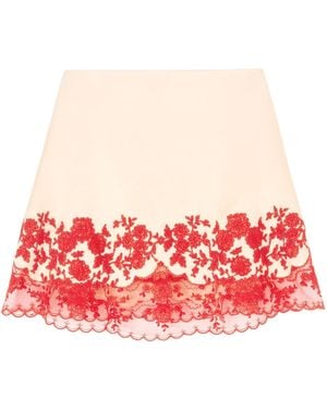 Ermanno Scervino Lace-Trim Mini Skirt - Red