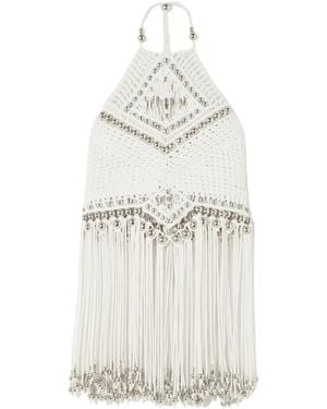 Rabanne Tassel-Decorated Top - White