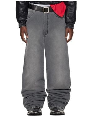 Lu'u Dan Wadded Stack Jeans - Gray