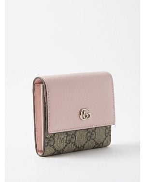Gucci Bi-Color Gg Marmont Mini Wallet - Pink