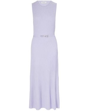 Gabriela Hearst Meier Belted Ribbed Wool And Cashmere-Blend Midi Dress - Purple