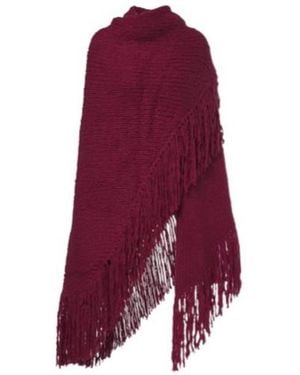 Gabriela Hearst Fringed Knitted Cashmere Shawl - Purple